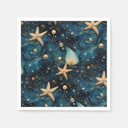 Serviette En Papier Papier Motif Ocean Starfish (Devant)