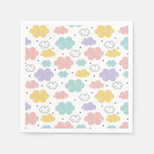 Serviette En Papier Papier Motif Pastel Kawaii Cloud