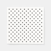Serviette En Papier Papier motif pois noir et blanc (Devant)