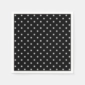 Serviette En Papier Papier motif pois noir et blanc (Devant)