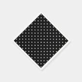 Serviette En Papier Papier motif pois noir et blanc (Coin)