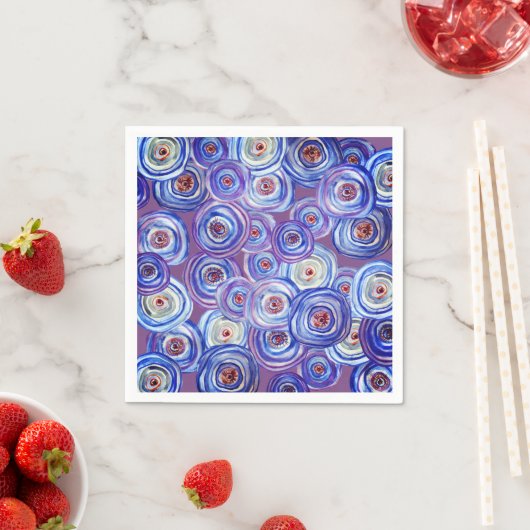 Serviette En Papier Papier Motif Purple Circles (En situation)