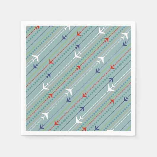 Serviette En Papier Papier Motif Retro Avion (Devant)