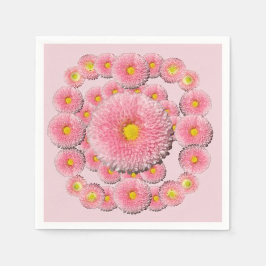 Serviette En Papier Papier Motif rose marguerite (Devant)