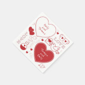 Serviette En Papier Papier Motif Valentine Napkin - Rouge sur blanc (Coin)