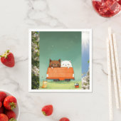 Serviette En Papier Papier Napkin (En situation)