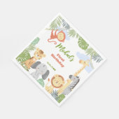 Serviette En Papier Papier Napkin 1er anniversaire avec animaux mignon (Coin)