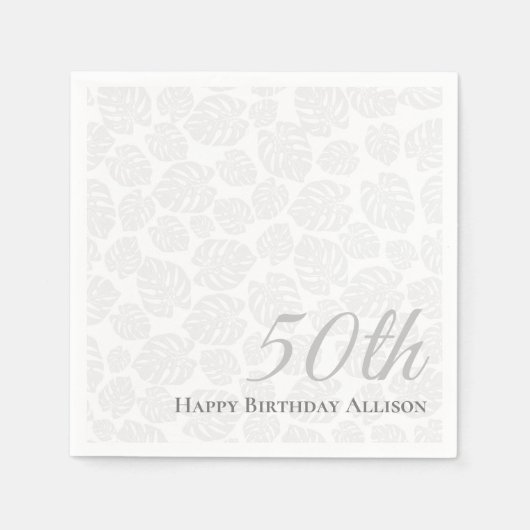 Serviette En Papier Papier Napkin 50e anniversaire Palm Leaf (Devant)