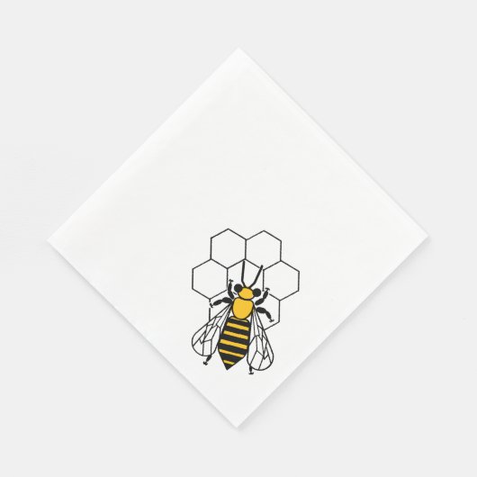 Serviette En Papier Papier Napkin - Abeille jaune simple et noire (Coin)