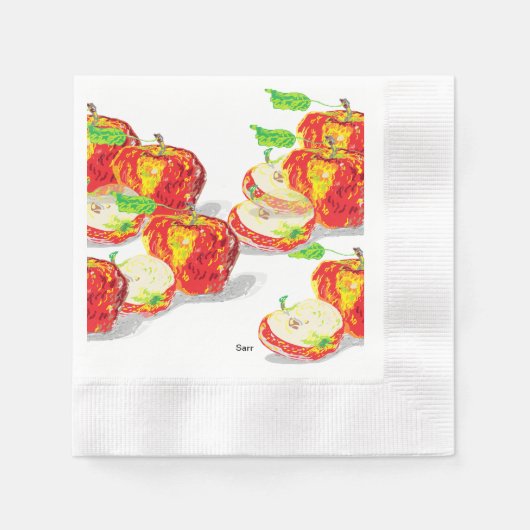 Serviette En Papier Papier Napkin : Amour des pommes (Devant)