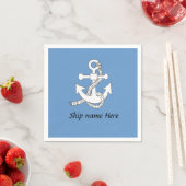 Serviette En Papier Papier Napkin - Ancre avec nom d'expédition (En situation)
