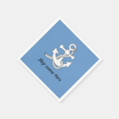 Serviette En Papier Papier Napkin - Ancre avec nom d'expédition (Coin)