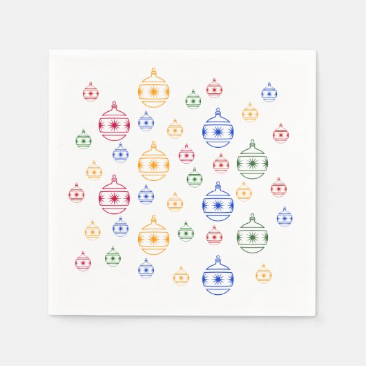Serviette En Papier Papier Napkin - Arbre de Noël Ornements (Devant)