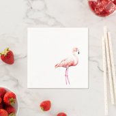 Serviette En Papier Papier Napkin avec Flamant rose rose (En situation)
