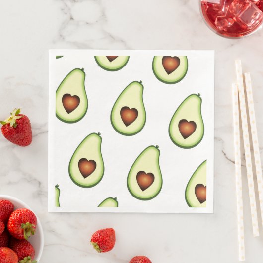 Serviette En Papier Papier Napkin - Avocado (En situation)
