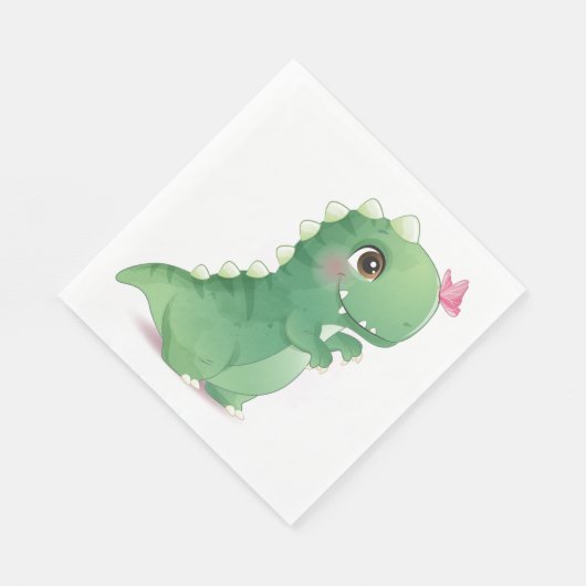 SERVIETTE EN PAPIER PAPIER NAPKIN : BÉBÉ DINOSAUR (Coin)