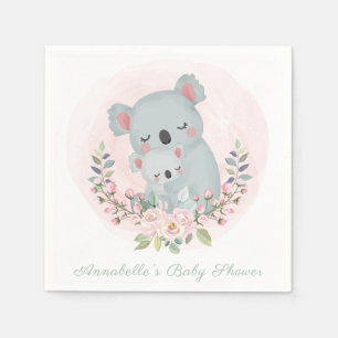 SERVIETTE EN PAPIER PAPIER NAPKIN : BÉBÉ KOALAS : BABY SHOWER