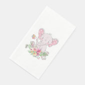 Serviette En Papier Papier Napkin bébé rose éléphant Floral (Coin)