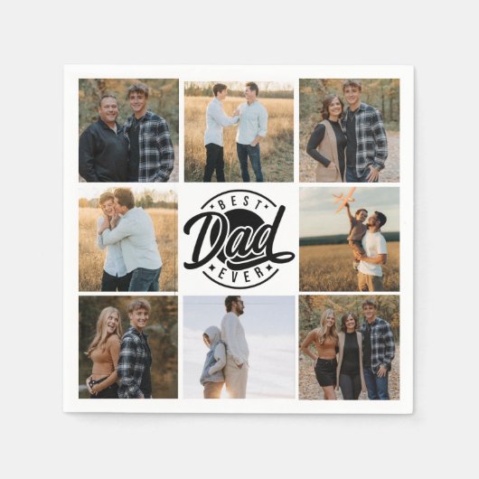 Serviette En Papier Papier Napkin "Best Papa Ever" (Devant)