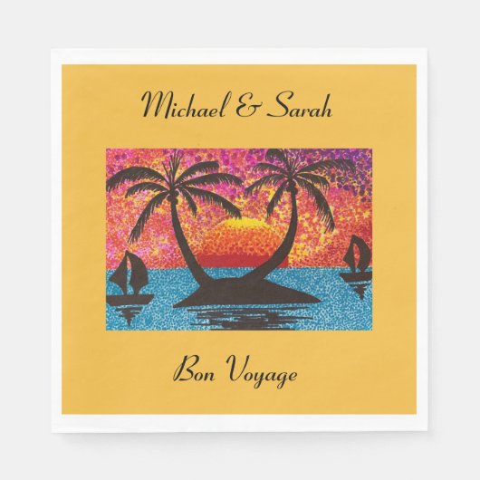 Serviette En Papier Papier Napkin - Bon Voyage (Devant)