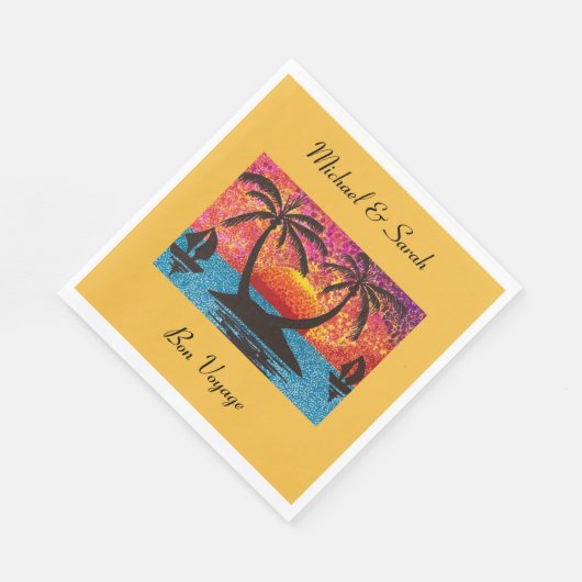 Serviette En Papier Papier Napkin - Bon Voyage (Coin)