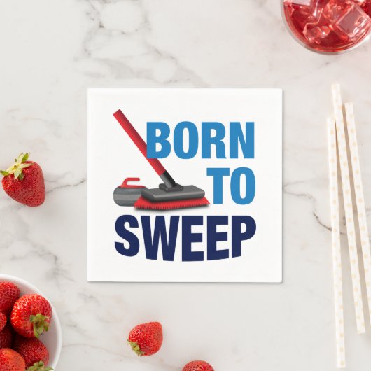 Serviette En Papier Papier Napkin 'Born To Sweep' (En situation)
