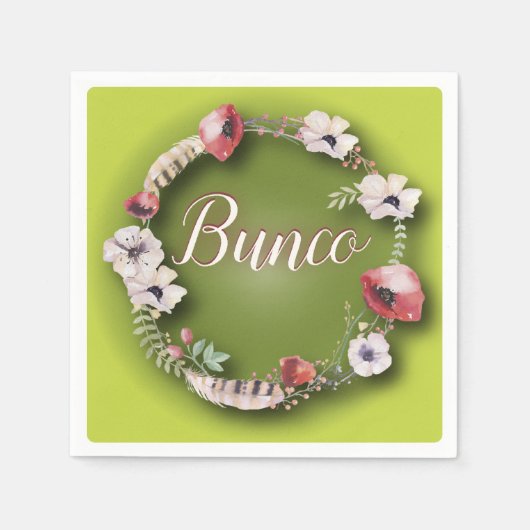 Serviette En Papier Papier Napkin Bunco Bon - Boho ou Bohemian (Devant)