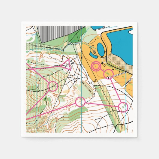 Serviette En Papier Papier Napkin - Carte d'orientation (Devant)
