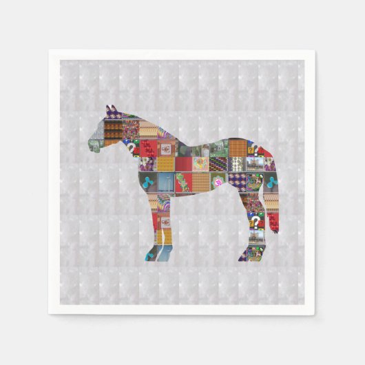 Serviette En Papier Papier Napkin - Cheval Race ART par Navin JOSHI (Devant)