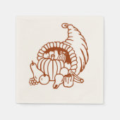 Serviette En Papier Papier Napkin - Cornucopia (noir) (Devant)