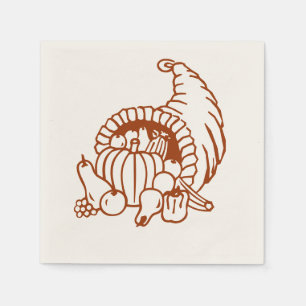 Serviette En Papier Papier Napkin - Cornucopia (noir)