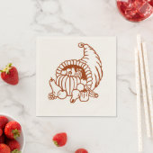 Serviette En Papier Papier Napkin - Cornucopia (noir) (En situation)