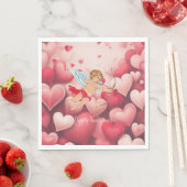 Serviette En Papier Papier Napkin cupide (En situation)