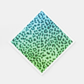 Serviette En Papier Papier Napkin Empreinte de léopard vert/bleu (Coin)