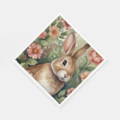 Serviette En Papier Papier Napkin en fleurs blanches et lapin Dreams (Coin)