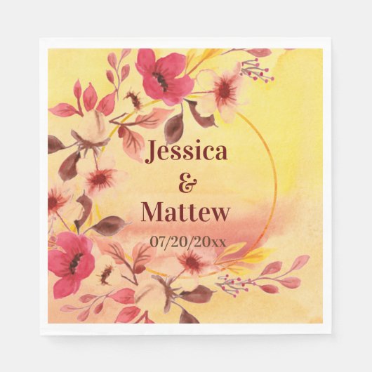 Serviette En Papier Papier Napkin en fleurs de cerisier rose personnal (Devant)