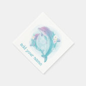 SERVIETTE EN PAPIER PAPIER NAPKIN : FÊTE D'ANNIVERSAIRE : DOLPHINS (Coin)