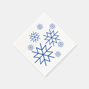 Serviette En Papier Papier Napkin - Flèches de neige bleues
