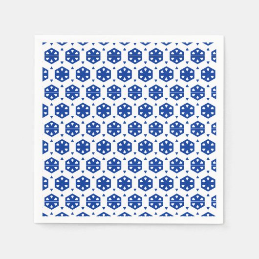 Serviette En Papier Papier Napkin - Fleurs stylisées dans les lignes (Devant)