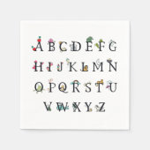 SERVIETTE EN PAPIER PAPIER NAPKIN : GRAPHIQUE ALPHABET (Devant)