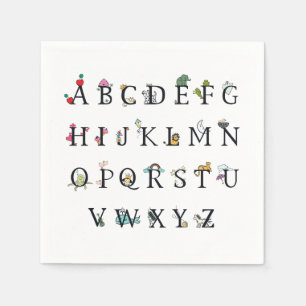 SERVIETTE EN PAPIER PAPIER NAPKIN : GRAPHIQUE ALPHABET