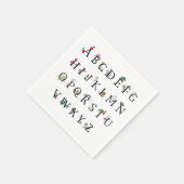 SERVIETTE EN PAPIER PAPIER NAPKIN : GRAPHIQUE ALPHABET (Coin)