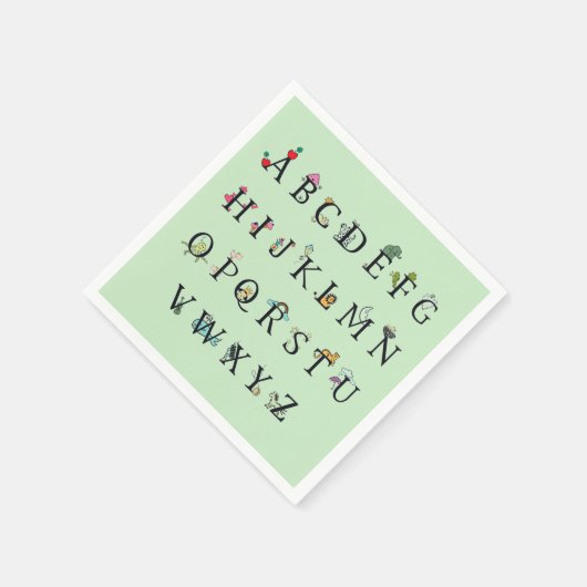 SERVIETTE EN PAPIER PAPIER NAPKIN : GRAPHIQUE ALPHABET (Coin)