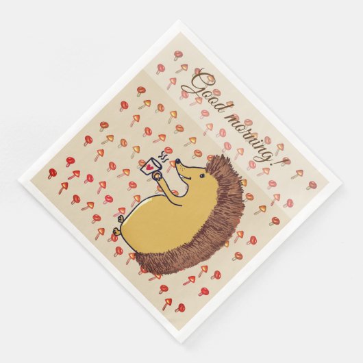 Serviette En Papier Papier Napkin Hedgehog Matin (Coin)