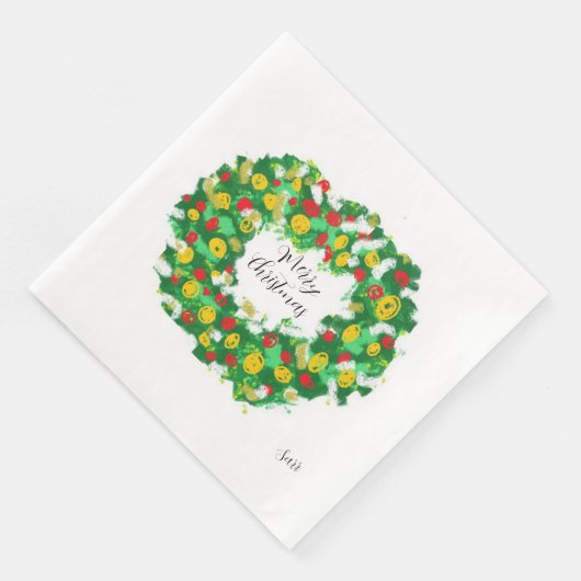 Serviette En Papier Papier Napkin : Joyeux Noël (Coin)