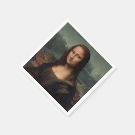 SERVIETTE EN PAPIER PAPIER NAPKIN : LEONARDO DA VINCI : MONA LISA (Coin)