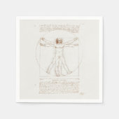SERVIETTE EN PAPIER PAPIER NAPKIN : LEONARDO DA VINCI : VITRUVIAN MAN (Devant)