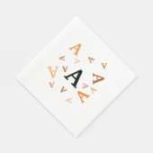 Serviette En Papier Papier Napkin - Lettres mélangées en orange/Brown (Coin)