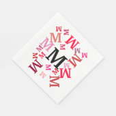 Serviette En Papier Papier Napkin - Lettres mélangées en rouge (Coin)