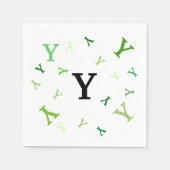 Serviette En Papier Papier Napkin - Lettres mélangées en vert (Devant)